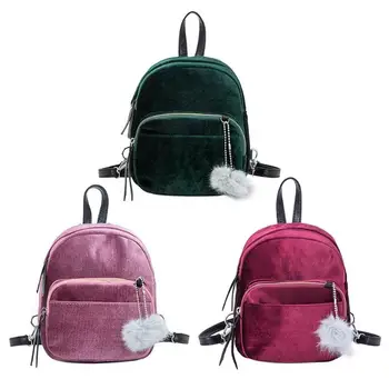 

MOJOYCE Velvet Women Backpack Casual Style Girls Simple Solid Mini School Backpack Female Fashion Designer Mochila Feminina