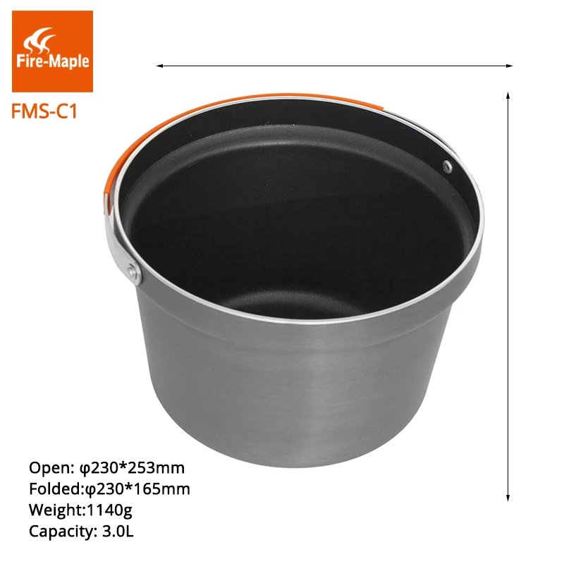 Fuego-de fiesta arroz cocinar 3L portátil Pot Camping al aire libre de cocina Picnic utensilios de cocina fuego 1140G FMC-C1
