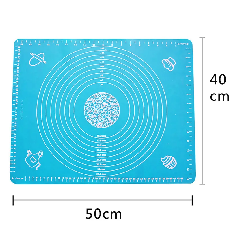 Противопригарный силиконовый коврик для выпечки для духовки весы раскатки теста коврик для выпечки прокатки помадка, кондитерские изделия коврик жаропрочная посуда, Кулинария Инструменты - Цвет: 50x40cm