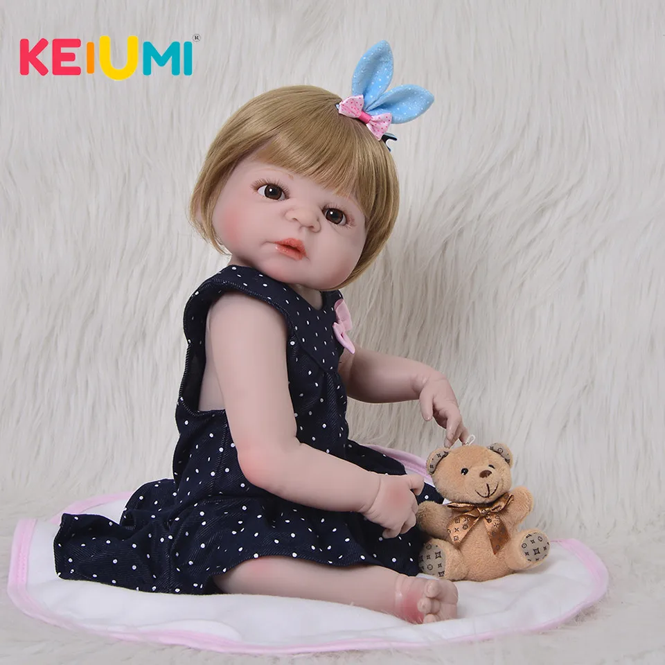 

Fashion 23 Inch Full Silicone Vinyl 57 cm Reborn Baby Doll Girl Toys Lifelike Boneca Reborn For Cute Children Birthday Gift