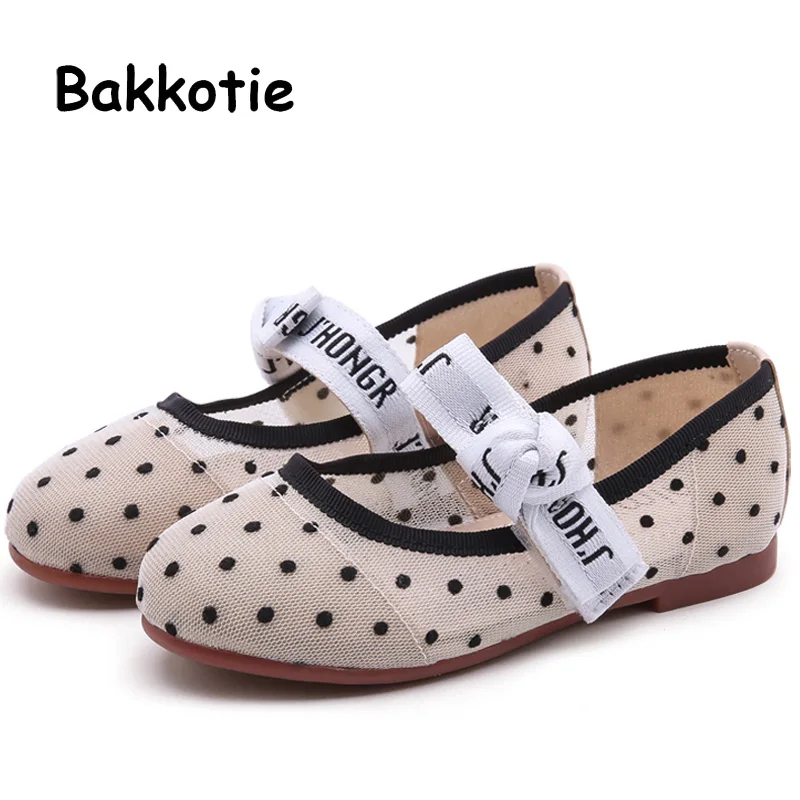 

Bakkotie 2019 New Baby Girls Fashion Polka Bowtie Mary Jane Flats Princess Mesh Lace Black Party Shoes Kids Brand Dress Shoes