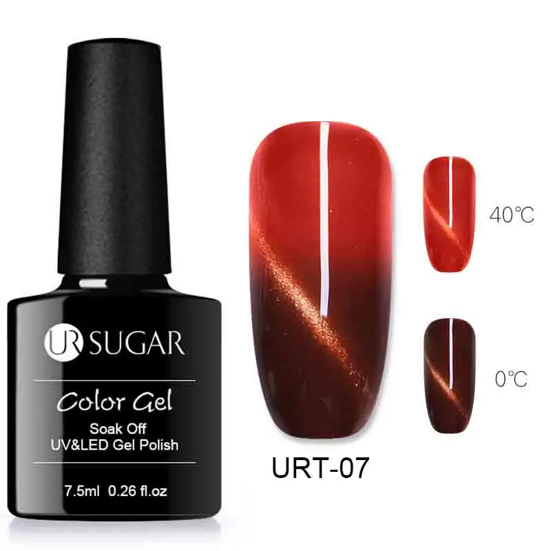 URT-07 Ur Sugar термальный Гель-лак для использования с магнитом лак УФ-Температура Изменение Цвета Гель-лак Магнитный замачиваемый Гель-лак - Цвет: URT-07