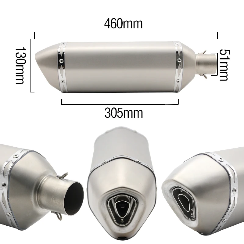 ZS заездов 51 мм Диаметр мотоцикла выхлопная длинная 460 мм Akrapovic Yoshimura выхлопная труба глушителя подходит CB600 KTM690 ducati 848 ER6N