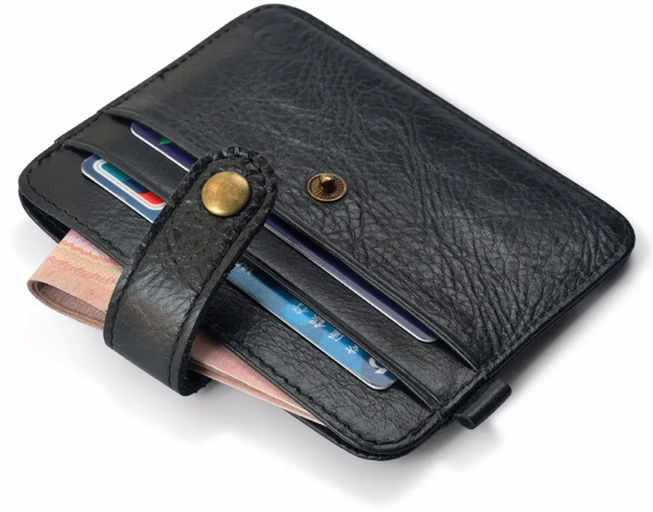Slim leather multi-card-bit pack bag men Wallet Creadit Card Holder bank cardholder leather cow pickup package bus card holder