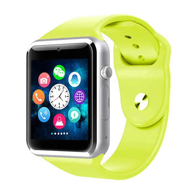 Bluetooth Смарт часы спортивные Шагомер с sim-камерой фитнес-трекер GSM reloj мужские умные часы для Android Apple Ios - Цвет: Green