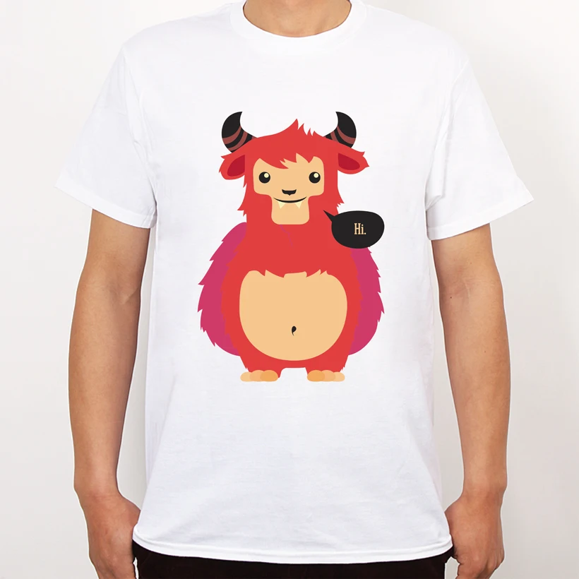 2016 Новый мужской Привет Милые овцы Дизайн майка Hipster Tops customize Печатных Короткий