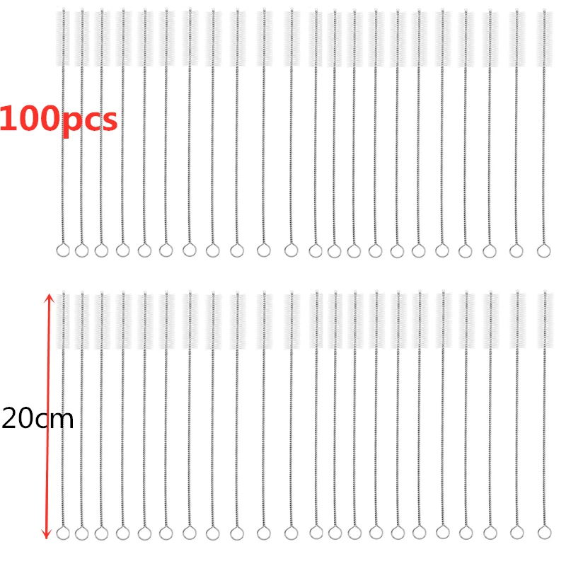 100 шт. 20 см соломинки кисти трубы щетка для чистки стеклянные соломинки очиститель