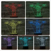 2017 Gift 3D Christ Jesus USB LED Table Lamp Touch Night Light Desk Colorful Gradient Nightlights kids Toy Room Xmas gift Decor