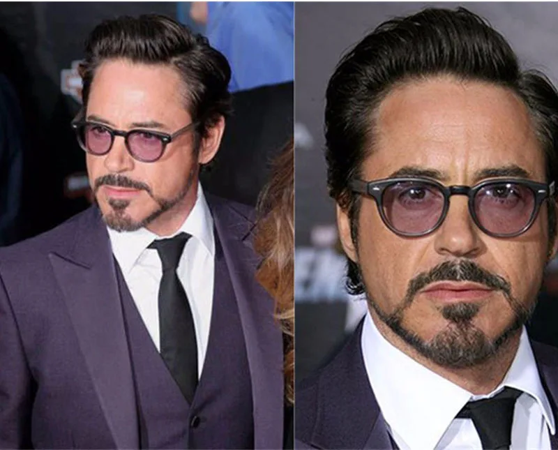 AOZE Jonny Depp, мужские солнцезащитные очки, Tony Stark, Ретро стиль, готический стиль, стимпанк, Круглый оттенок, океанские линзы, вечерние, праздничные, UV400