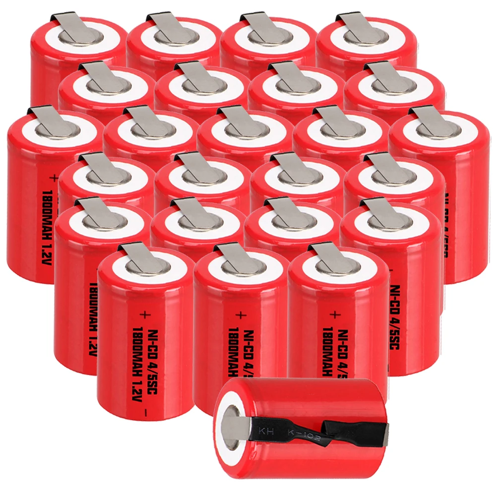 

Lowest price 25 piece 4/5SC battery 1.2v batteries rechargeable 1800mAh nicd battery for power tools akkumulator