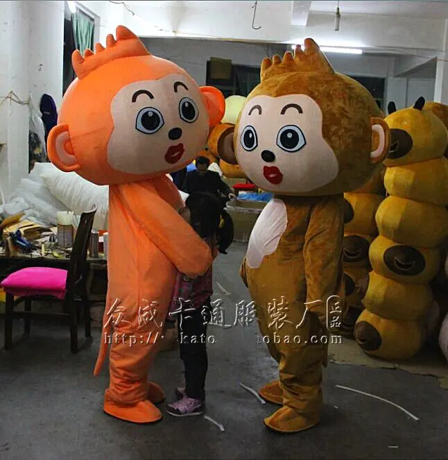 Озорная оранжевая и коричневая искусственная картинка Mascotte с мультяшным