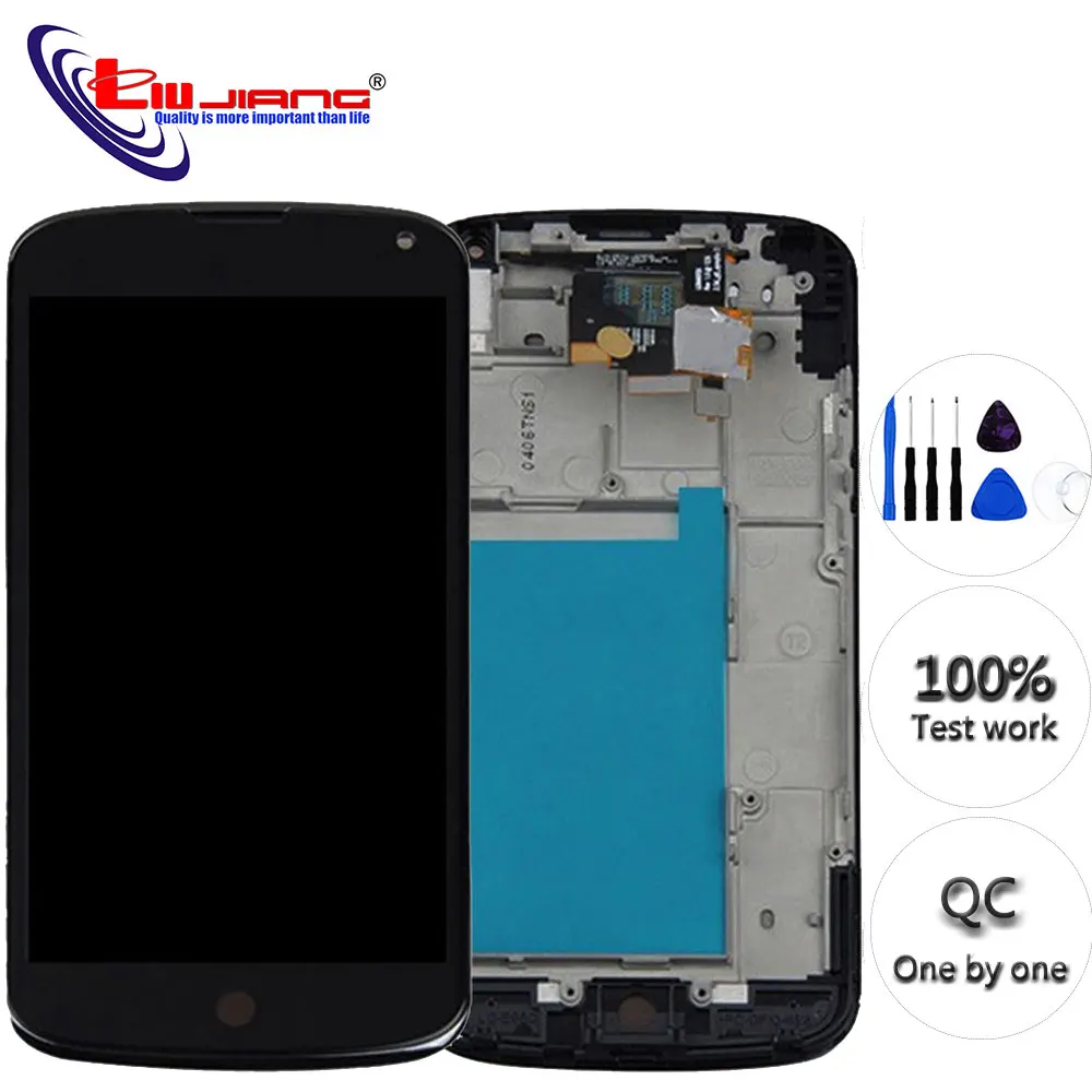 

New 4.7'' Display For LG E960 LCD Display Touch Screen Digitizer Assembl Replacement Repair Parts for Nexus 4 E960 With frame