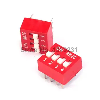 

100PCS 4P 4 Position DIP Switch 2.54mm Pitch 2 Row 8 Pin DIP Switch