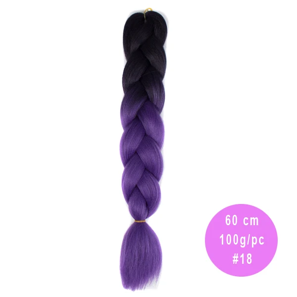 AliRobam Ombre Jumbo Braids Hairstyles Hair For Russian Women Big Box Braids Colors Synthetic Braiding Hair 24'' 100g - Цвет: P4/27