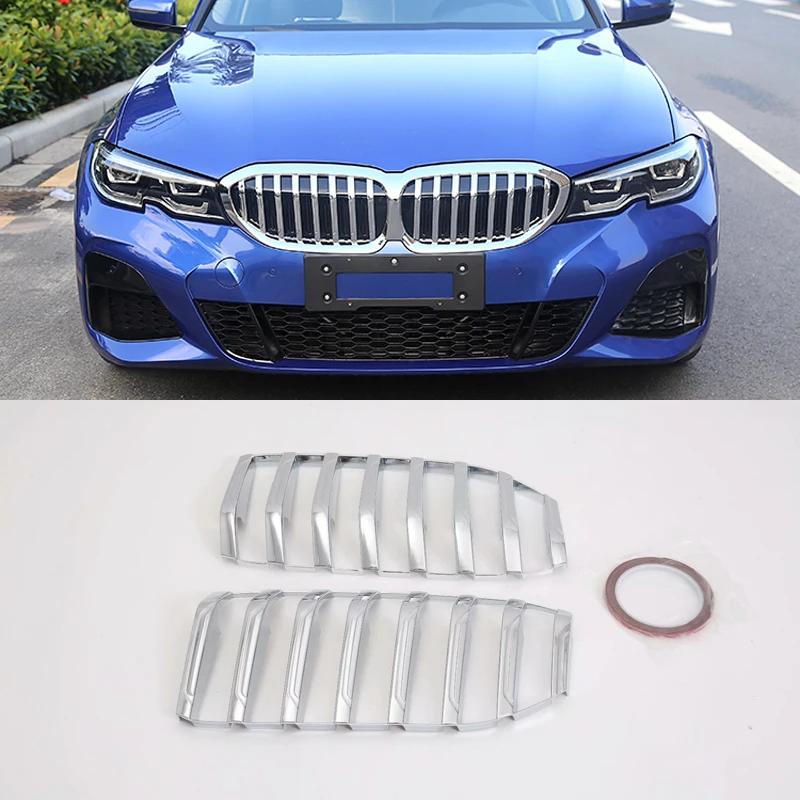 

For BMW 3 Series G20 2019 2020 ABS Chrome Front Grille Frame Molding Cover Trim 2pcs Car Styling