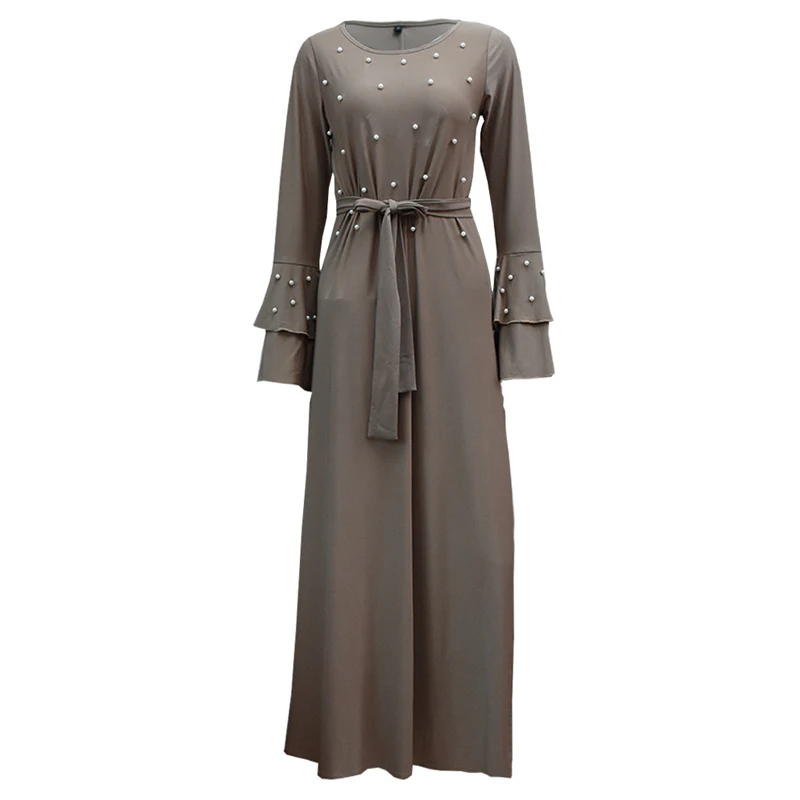 Arabic Vestidos 2019 Abaya Dubai Muslim Kaftan Turkey Women Beading Maxi Hijab Dress Caftan Elbise Robe Turkish Islamic Clothing