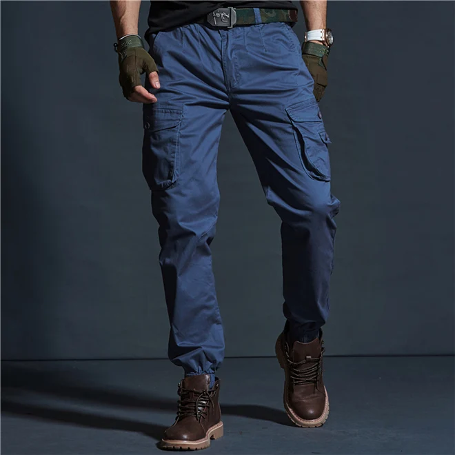 Шаровары карго Брюки мужские s синий/хаки военные тактические брюки джинсы джинсовые брюки pantalon tactico hombre sarouel homme. FA14 - Цвет: 6912