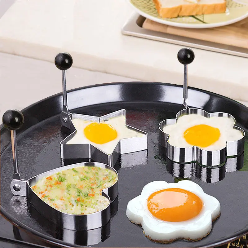 5Pcs Creative Stainless Steel Fried Egg Mold Lot Star Flower Round
