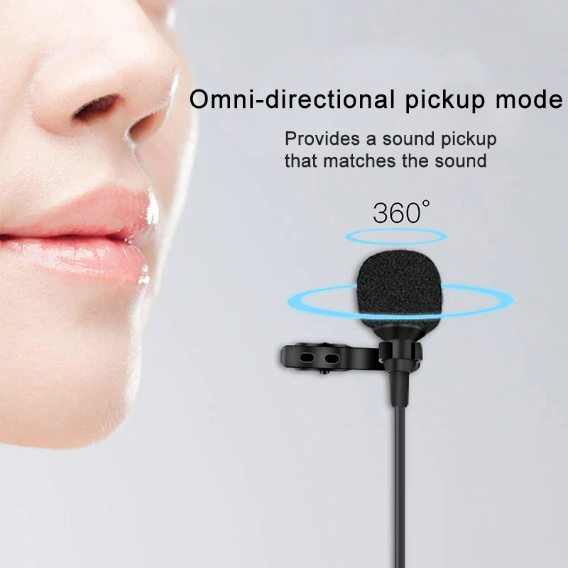 6 m/1,5 двухголовый петличный нагрудный клип-на микрофон для лекции или интервью для смартфона мобильного телефона и планшетов