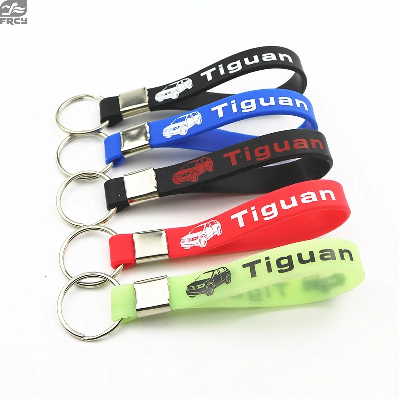 

Excellent Car Sticker Luminous Silicone Emblem Badge Car Key Ring For vw Tiguan car accessories Car Styling