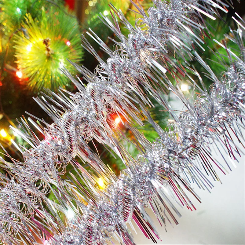 Christmas party streamers Xmas Tree Ornaments 1.8m Tinsel Hanging Decor Bunting Birthday Wedding Decoration Party Favors S27 (9)
