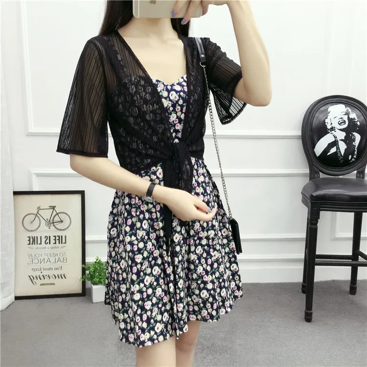Chiffon elegante manga boleros cropped shrug xale