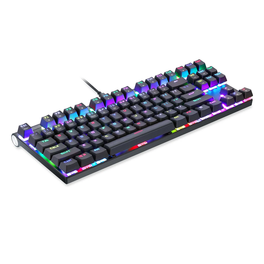 Механическая клавиатура MOTOSPEED CK101 эргономичная RGB подсветка 87 клавиш игровая клавиатура с защитой от привидения и номером с кабелем 1,6 м