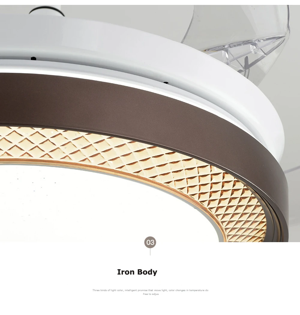 Светодиодный Скрытая Невидимый гладить ABS Акрил потолочный с дистанционным управлением Вентилятор потолочные светильники. Потолочные светильники
