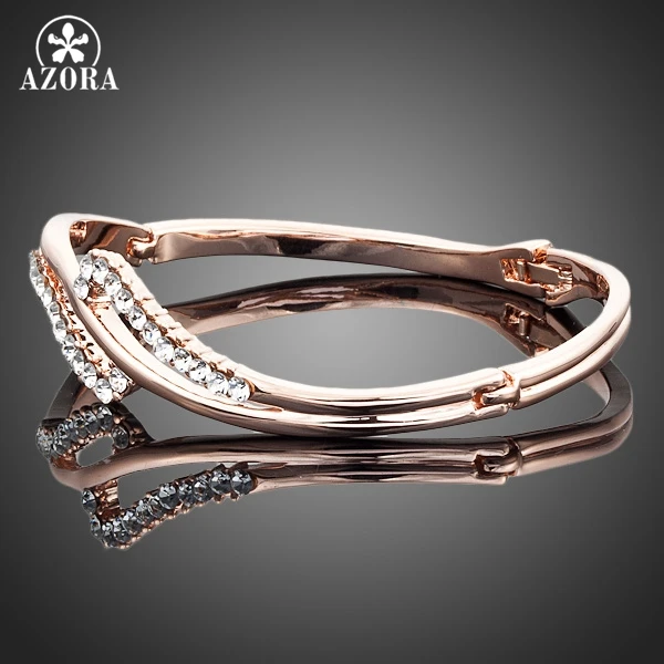 Азора розовое золото Цвет Stellux австрийского Хрусталя Браслет TB0005|bangle bracelet|crystal