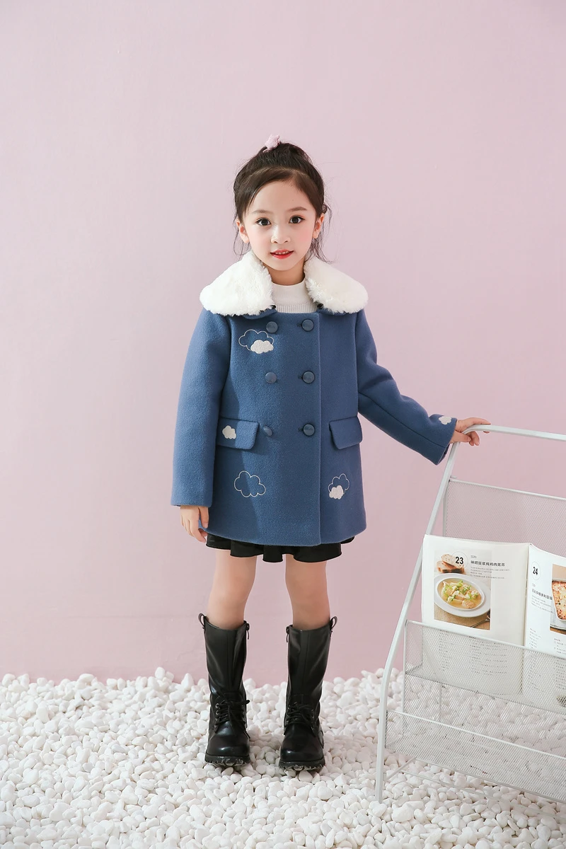

IMMDOS Winter Wool Coats for Girls Children Thicken Winter Outwear Kids Casual Warm Clothing 2018 New Jacket For Girls Clothes
