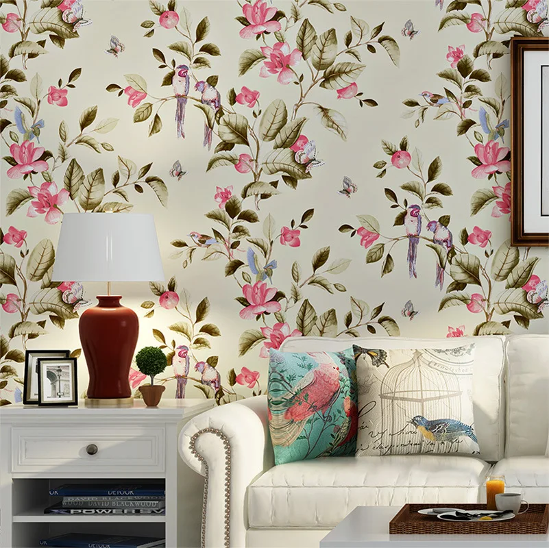 Modern Wallpapers Home Decor Flower Wallpaper Non Woven Wall Modern Wallpapers Home Decor Flower Wallpaper Non Woven Wall Paper Roll Bird Trees Decorative Bedroom In From