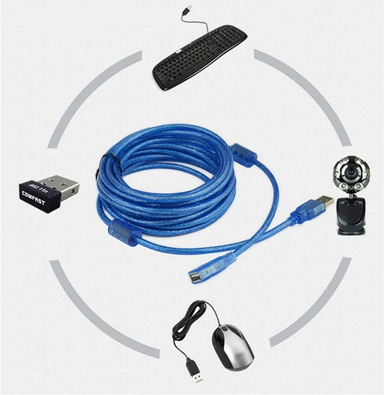 High quality 10M USB Extension Cable USB 2.0 Extend Cable Repeater