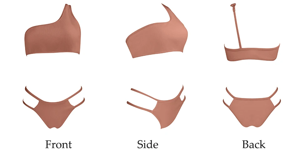 RXRXCOCO, одноцветные бикини,, бразильский купальник, женский белый комплект бикини, сексуальный купальник на одно плечо, женские стринги, купальник