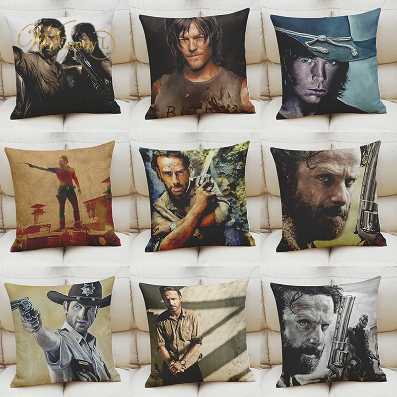 Wl Candy L Popular The Walking Dead Cushion Cover Linen Cotton