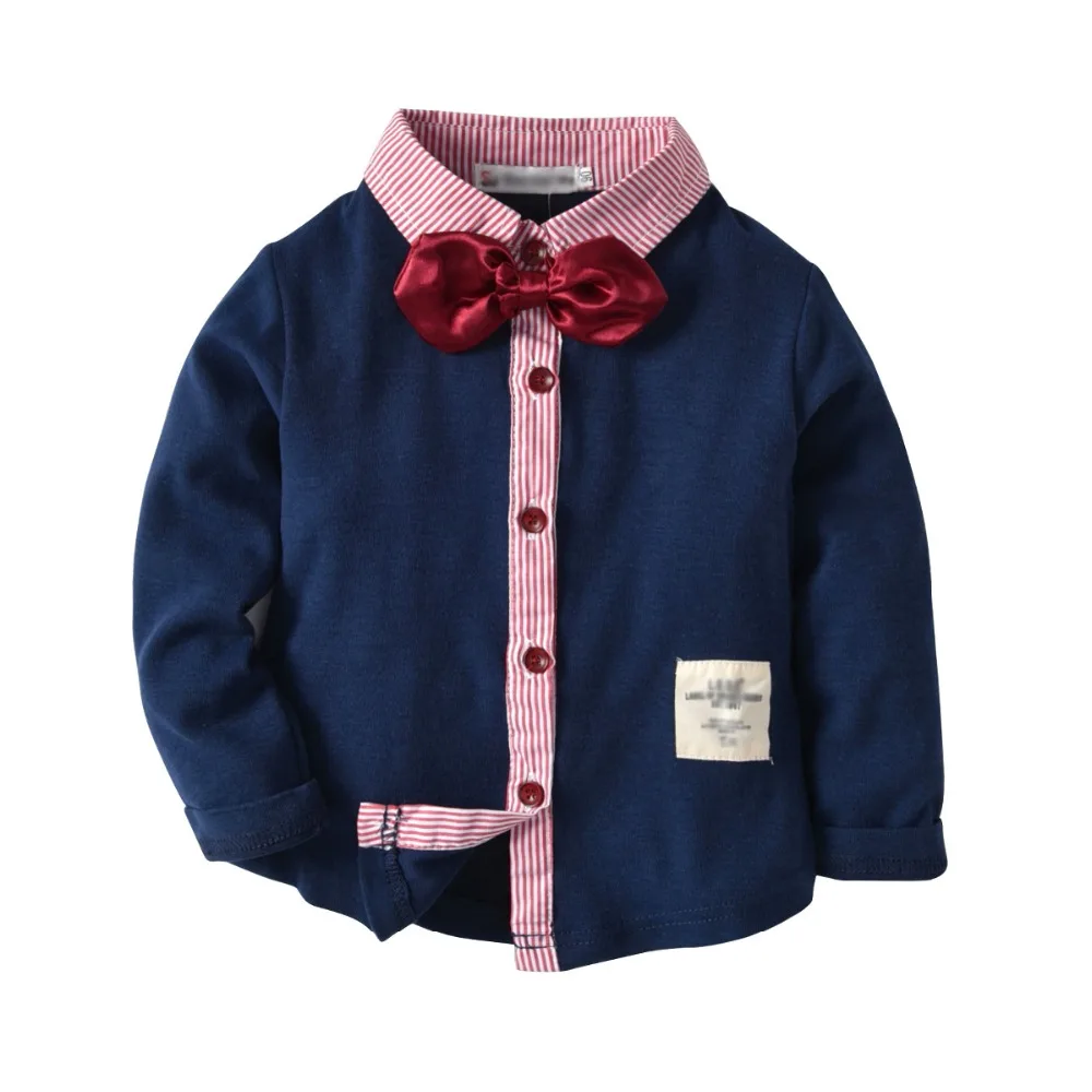 

Children's clothing boys children cotton long-sleeved shirt baby lapel tops baby single-breasted cardigan