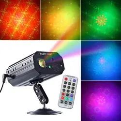 Диско DJ этап Лазерное освещение RGB 3 объектива звуковая активация светодиодный проектор для Рождественское украшение, подарок на день