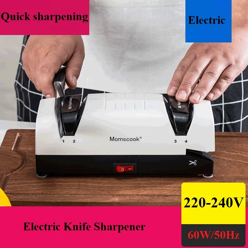 

1Pcs 60W Plug In Electric Knife Sharpener Automatic Multifunction Fast Household Steel Tool Kitchen Utensils Thickening Cooking