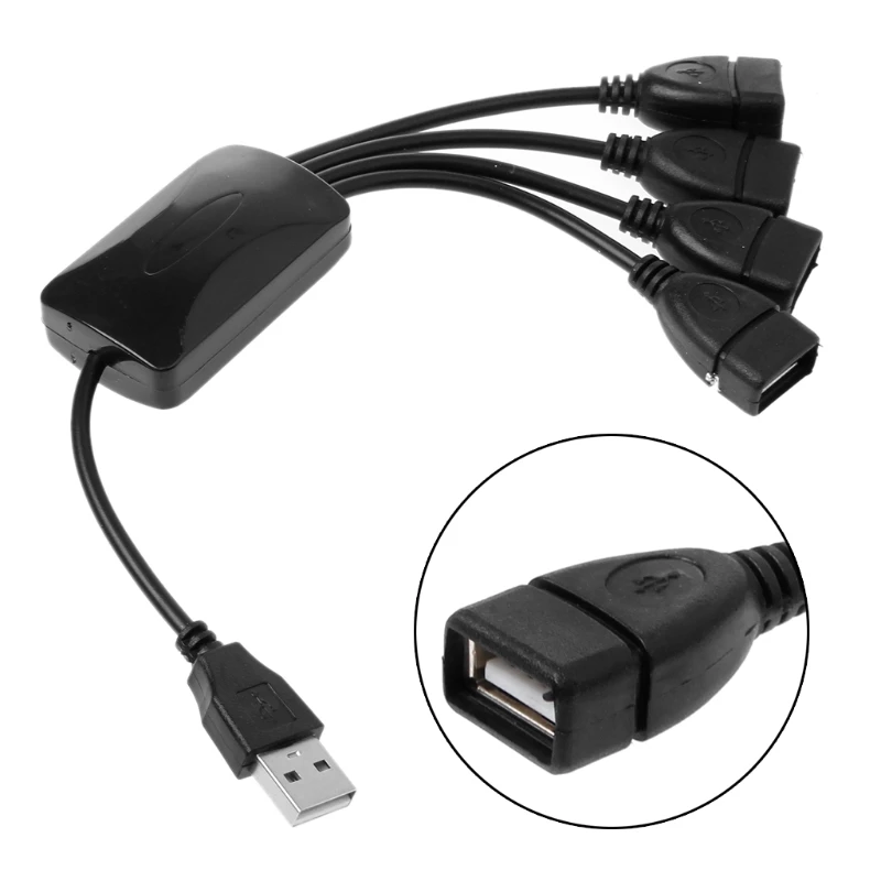Высокоскоростной 4-портовый USB 2 0 480 Мбит/с концентратор сплиттер для ноутбука