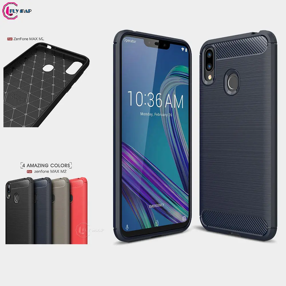Силиконовый мягкий чехол для ASUS ZenFone Max M2 ZB632KL ZB633KL TPU Carbon Fibe телефона XO1AD ASUS_XO1AD