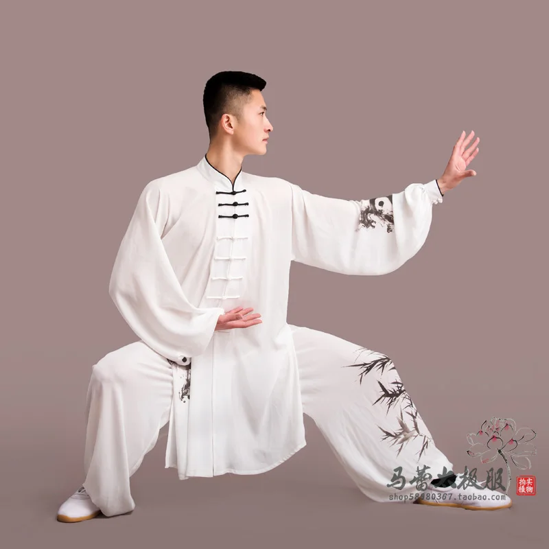 

2019 Hot Sale Maleitaichi New Design Painted Gossip Taichi Martial Arts Wushu TaiChi Clothes Tai Chi Exercise Clothing