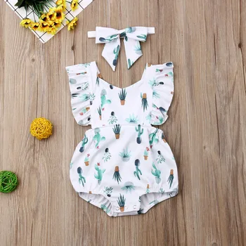 

2019 Baby Clothing Newborn Baby Girls Cactus Romper Jumpsuit Outfits Sunsuit Costume US