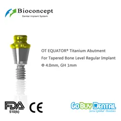 OT экватор титана абатмент для Osstem TSIII & Hiossen ETIII обычный имплантат, D4.0mm, GH 1mm