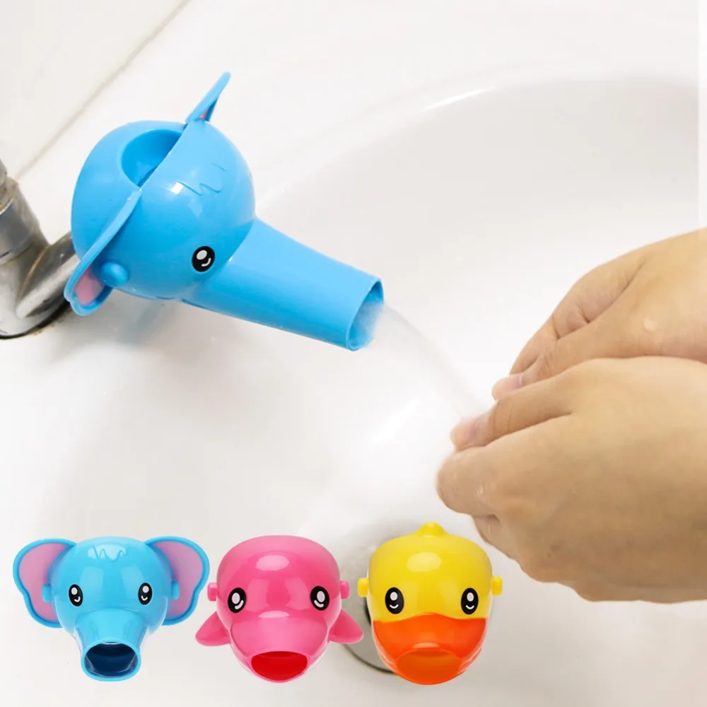 

Cute Animal Duck Elephant Dolphin Shape Sink Tap Toddler Extender Wash for Kids Children Water Tap Faucet Extension For Hand