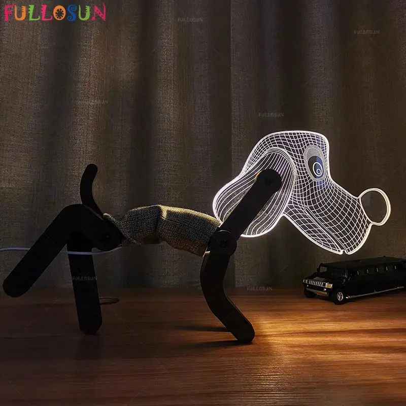 3d lamp dog