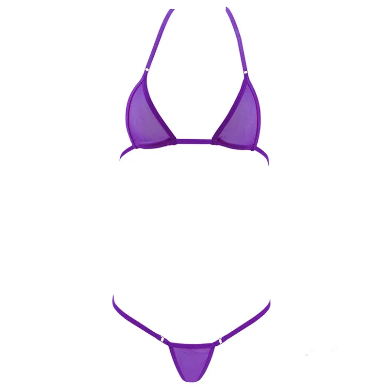 Сексуальное мини микро экзотическое бикини, купальник для женщин, прозрачный треугольный купальный костюм, стринги, нижнее белье, комплект нижнего белья, ночное белье