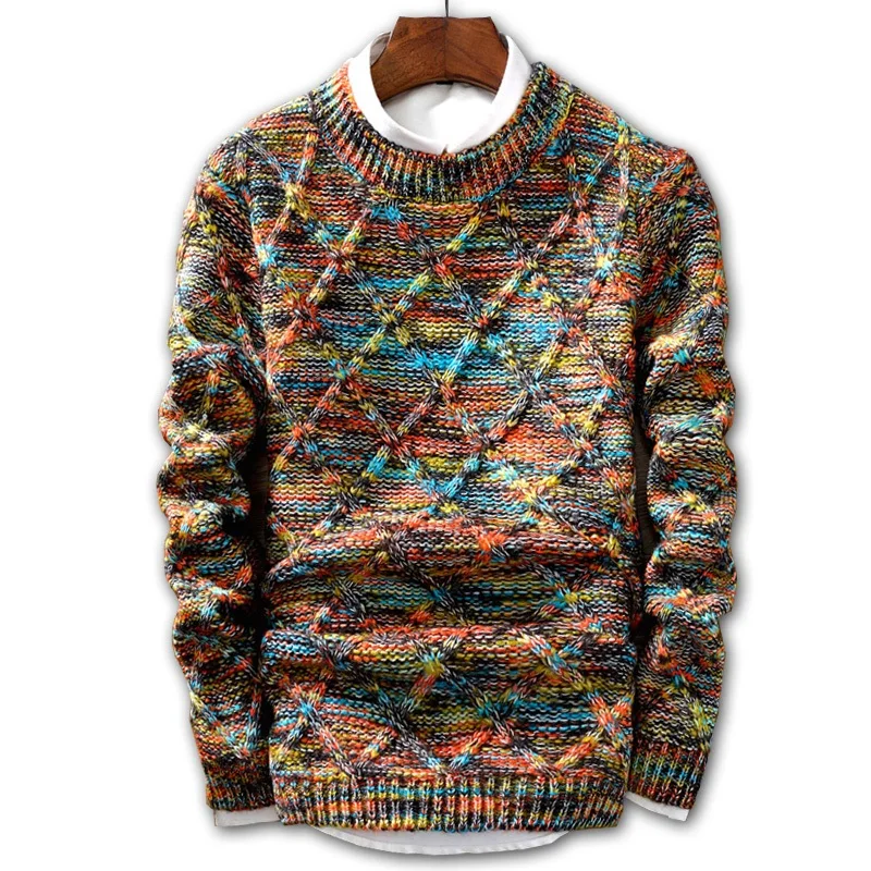 Sweater Men 2019 Brand fashion Pullover Sweater Male O-Neck stripe Slim Fit Knitting Mens Sweaters Man Pullover Men XXL