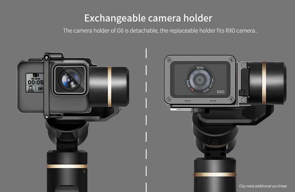 Feiyutech feiyu G6 Gimbal Feiyu действие Камера Wi-Fi, Bluetooth OLED Экран угол для Gopro Hero 6 5 4 RX0 xiaomi yi sony