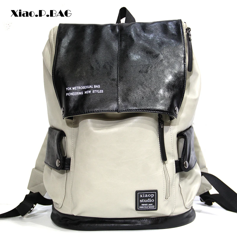 Модные трендовые мужские сумки через плечо минималистичный дизайн раскладушка водонепроницаемый рюкзак из искусственной кожи для ноутбука большая вместительность дорожные сумки