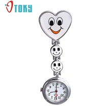 OTOKY женские улыбающееся лицо Сердце Клип на кулон Медсестры Брошь карманные часы montre femme#30 подарок 1 шт