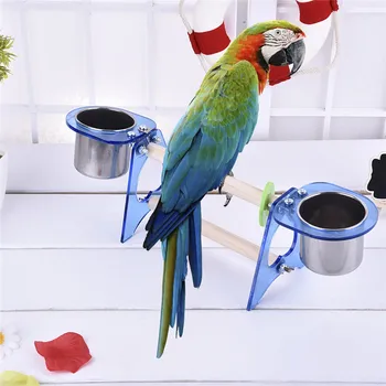 

Acrylic Wood Food Tray Climb Stand Bird Toys Training Bird Toys For small and medium size parrots and Other Puppy Pets 1pcs